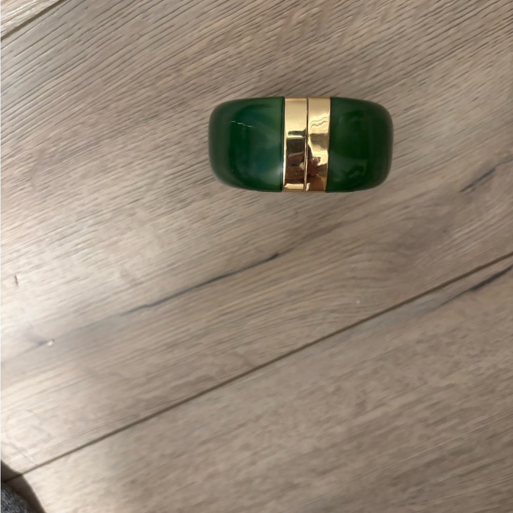 Green and Gold Bangle Bracelet